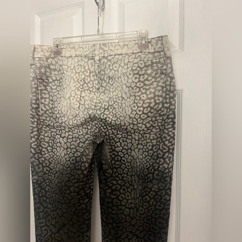 Nydj Womens Slim Skinny Jeans Leopard Print Ombre Stretch Pockets Denim size 12 - Picture 5 of 13